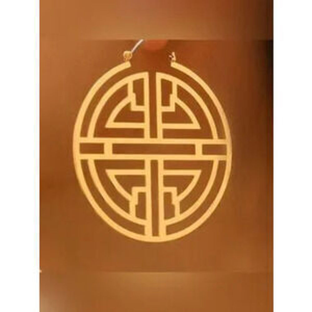 Gold Geometric Cutout Statement Dangle Earrings Dainty
